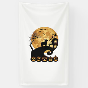 Banderoles Halloween Bouledogue Français Lune Citrouilles Squ