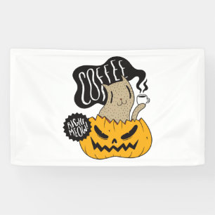 Banderoles Halloween Café - Cute Halloween Chat Boire