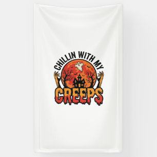 Banderoles Halloween Chillin avec mes Creeps Vintage T-Shirt 