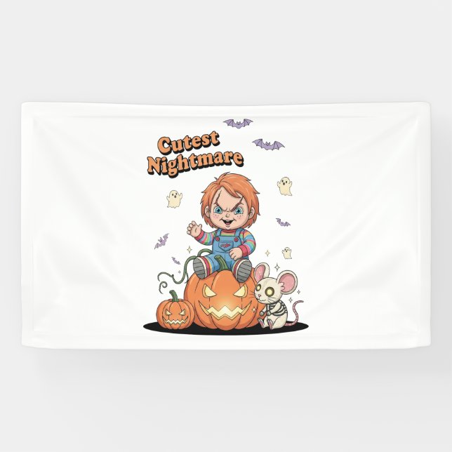Banderoles Halloween cinglé de cauchemar (Horizontal)