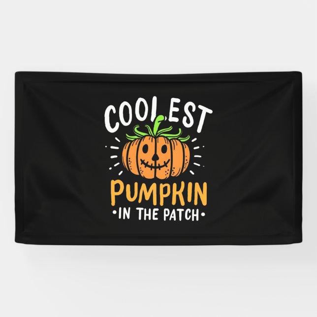 Banderoles Halloween Citrouille le plus froid dans le patch (Horizontal)