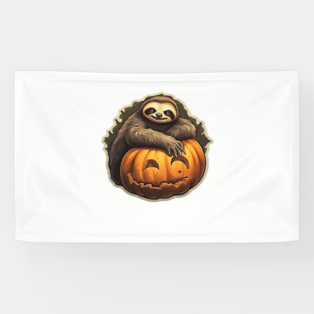 Banderoles Halloween classique à thème Sloth T-shirt (Horizontal)