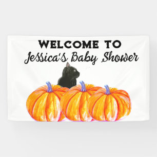 Banderoles Halloween Cute Citrouille Black chat Baby shower
