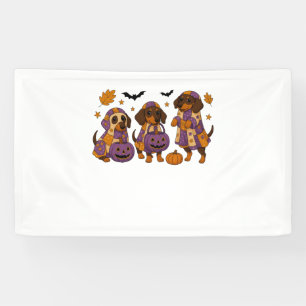 Banderoles Halloween Dachshund Chien Ghost