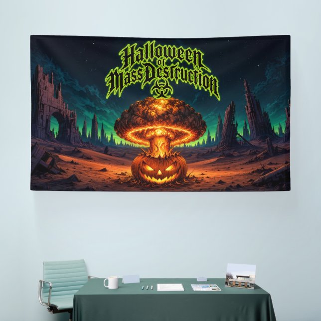 Banderoles Halloween de destruction massive Citrouille radioa (Salon professionnel)