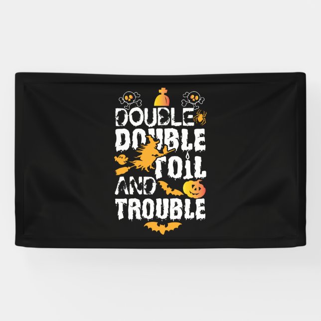 Banderoles Halloween Double Huile Et Problème Anniversaire (Horizontal)