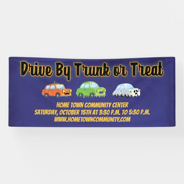Banderoles Halloween Drive By Car Trunk ou Treat (Horizontal)