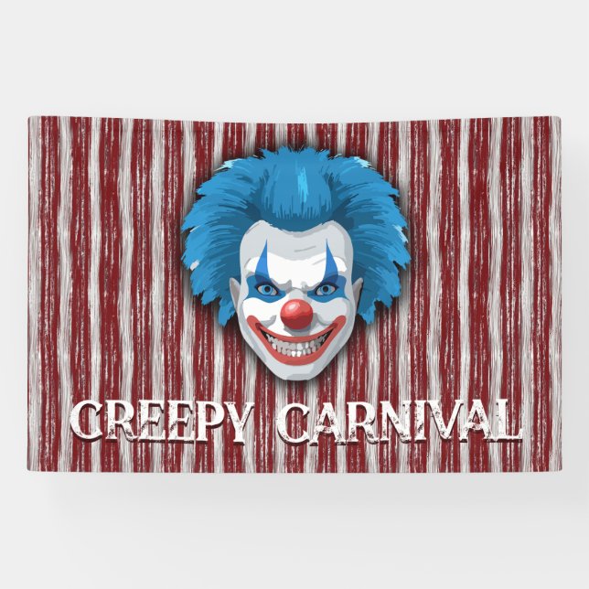 Banderoles Halloween du Carnaval de Clown déplaisant (Horizontal)