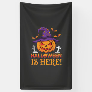Banderoles Halloween Est Là Sorcière Citrouille Vecteur