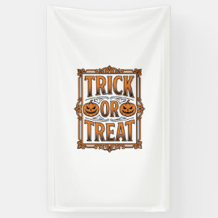 Banderoles Halloween Farce Friandise Citrouilles Crânes Gravu