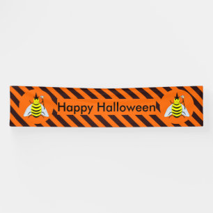 Banderoles Halloween Magic Bee Witch Orange et Black Stripes