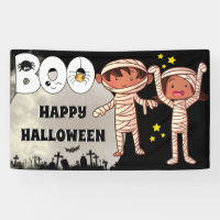 Halloween maman enfants cimetière boite pleine lun