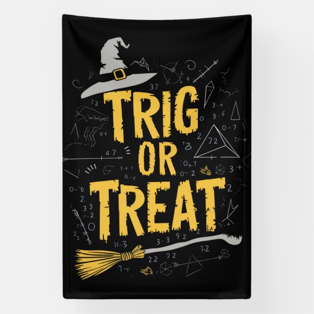 Banderoles Halloween Math Enseignant Trier Ou Treat School (Verticale)