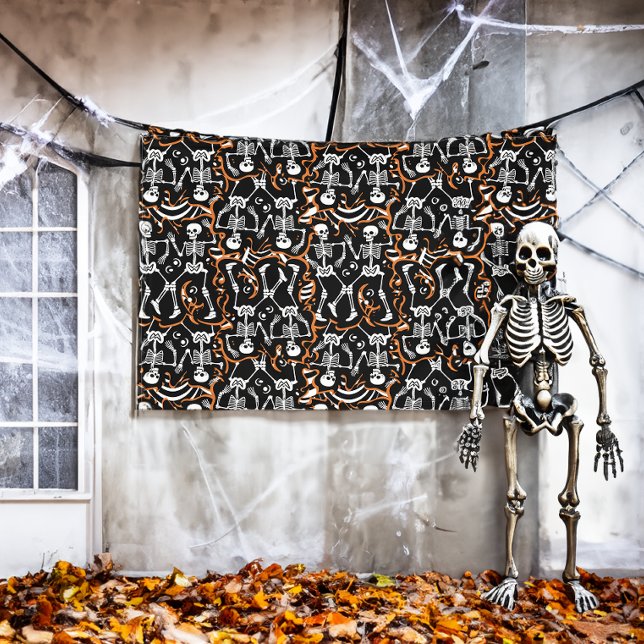 Banderoles Halloween ou Jour du Parti des Morts (Dancing skeletons banner only - skeleton leaves and cobwebs not included!)