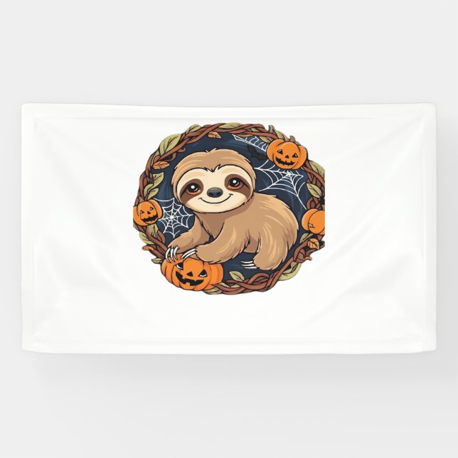 Banderoles Halloween, Sloth, 31 octobre, Thanksgiving Class (Horizontal)