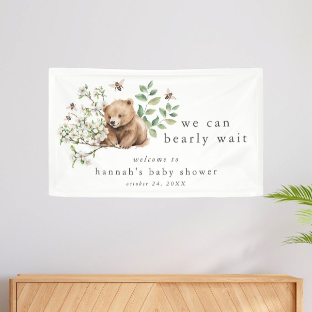 Banderoles HANNAH Woodland Nous Pouvons Bearly Wait Baby show (HANNAH Woodland We Can Bearly Wait Baby Shower Banner)