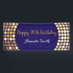 Banderoles Happy 90th Birthday Banner Navy Blue Gold Glitter<br><div class="desc">Happy 90th Birthday Banner for women or man. Navy Blue and Gold Glitter Birthday Party Banner. Gold Glitter Confetti. Les Frères noirs et blancs. Printable Digital. For further customization,  please click the "Customize it" button and use our design tool to modify this template.</div>