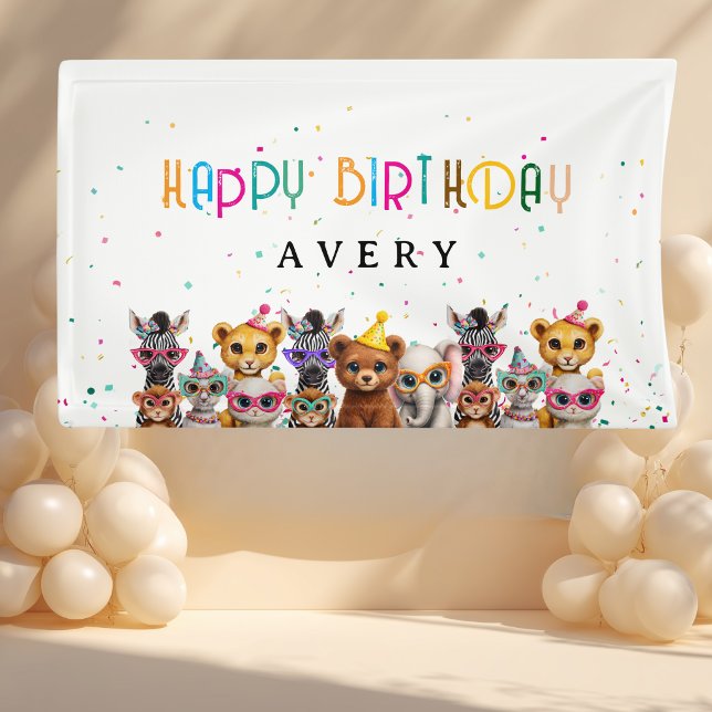 Banderoles HAPPY BIRTDAY! Zoo Kids Birthday (HAPPY BIRTDAY! Zoo Kids Birthday Banner)