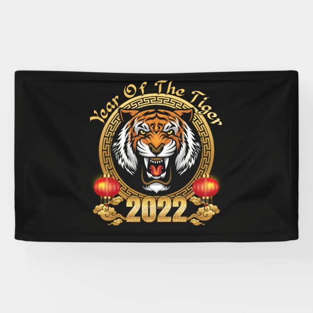 Banderoles Happy Chinese New Year 2022 Year of the Tiger (Horizontal)
