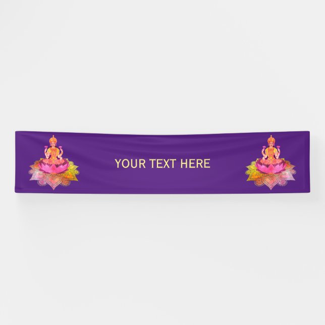 Banderoles Happy Diwali - Deepalavi Lakshmi Goddess 4 (Horizontal)