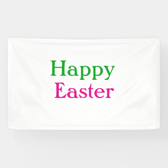 Banderoles Happy easter boho vert rose enfants ajouter nom ti (Horizontal)