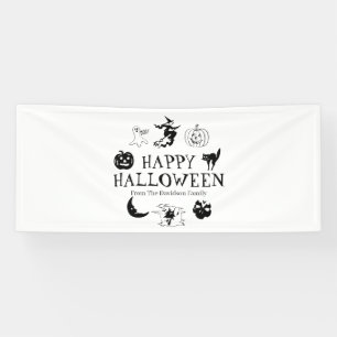 Banderoles Happy Halloween nom personnalisé décoration éffray