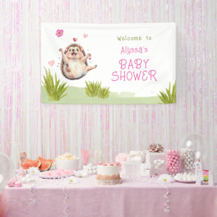 Banderoles Happy Hedgehog Garden Baby shower de fête Bienvenu
