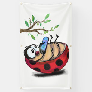 Banderoles Happy Little Ladybug avec téléphone - Dessin de de