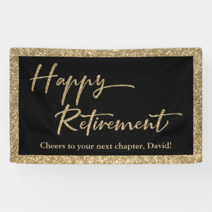 Banderoles Happy Retirement Typographie Parties scintillant o