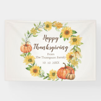 Banderoles Happy Thanksgiving backdrop banner party family