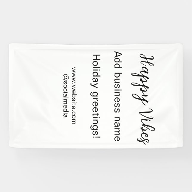 Banderoles Happy vibes Noël voeux de vacances business y (Horizontal)