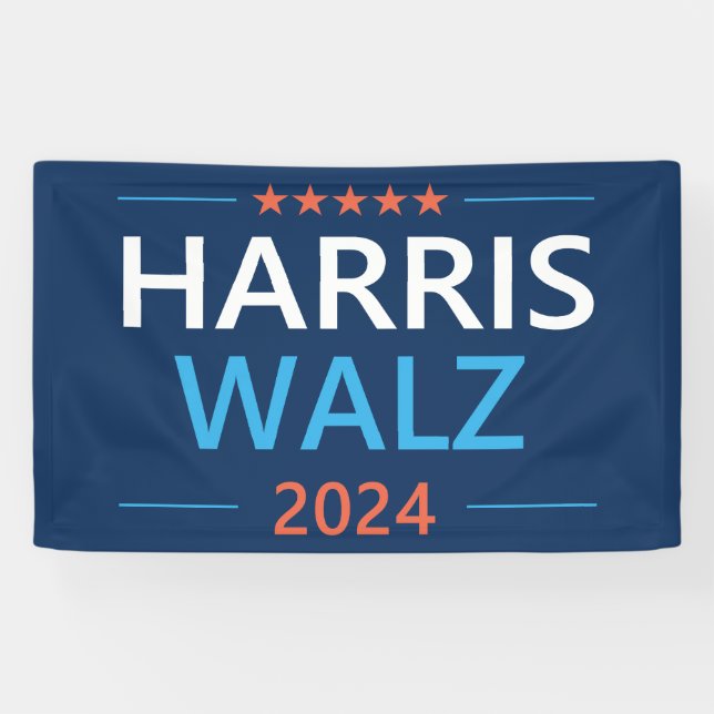 Banderoles Harris Walz 2024 pour le président (Horizontal)