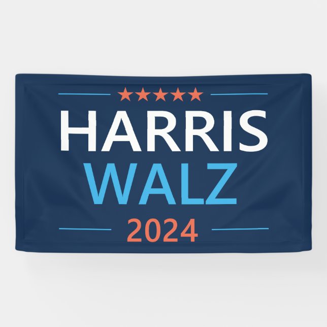 Banderoles Harris Walz 2024 pour Président (Horizontal)