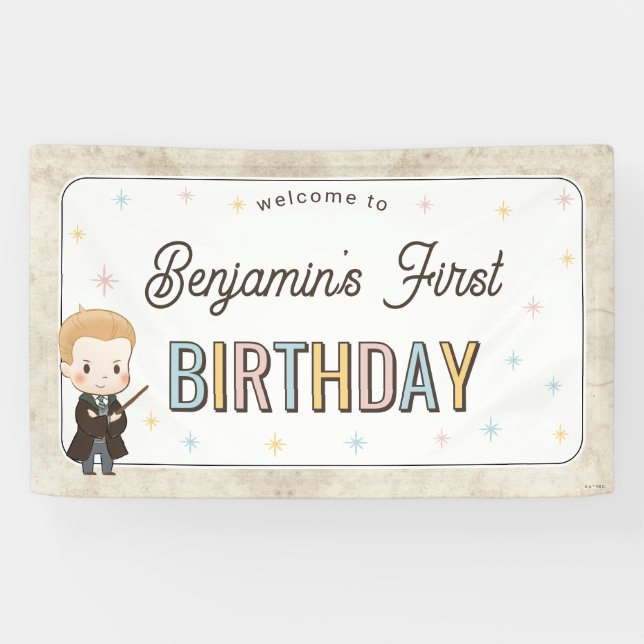 Banderoles Harry Potter Chibi Draco Malfoy Wizard Birthday (Horizontal)