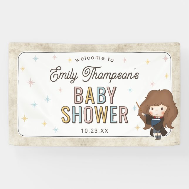 Banderoles Harry Potter Chibi Hermione Wizard Baby Shower (Horizontal)