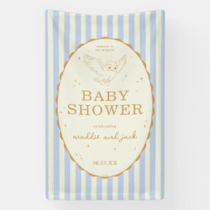 Banderoles Harry Potter Hedwig Rayure Bleue Baby Shower