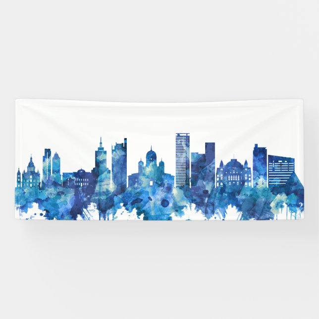 Banderoles Helsinki Finlande Skyline Blue (Horizontal)