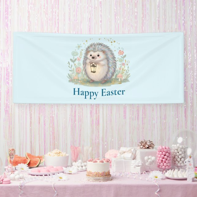 Banderoles Hérisson mignon avec Pâques lanterne (Fête)