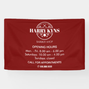 Banderoles Heures d'ouverture du salon de coiffure personnali