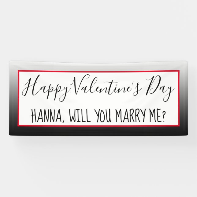 Banderoles Heureuse Sainte-Valentin | Panneau de proposition  (Horizontal)