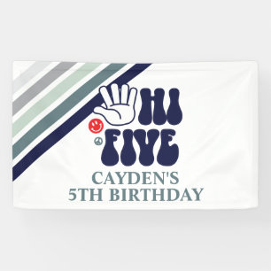 Banderoles Hi Five Rayures Rétro anniversaire