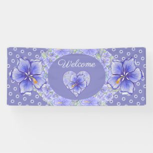 Banderoles Hibiscus & dentelle BLEU