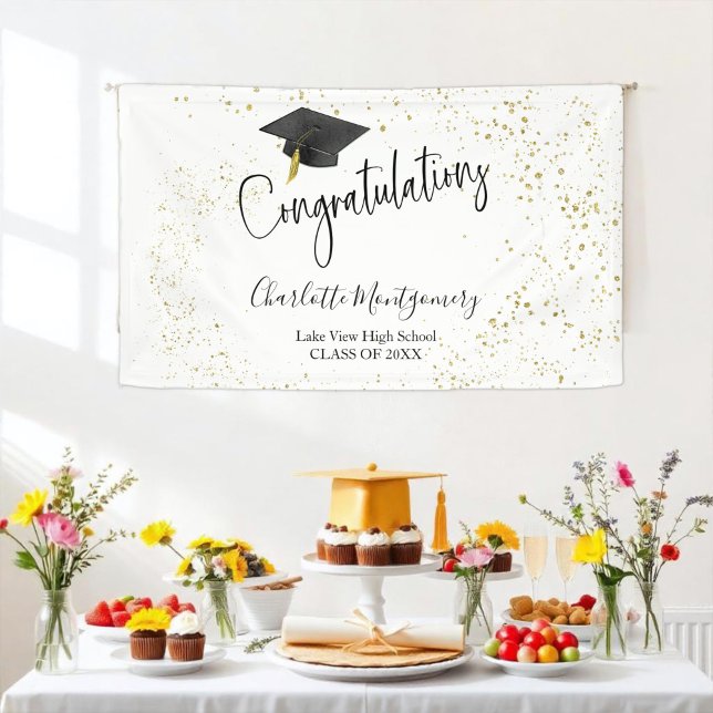 Banderoles High School Grad Party Modern Splash Parties scint (Créateur téléchargé)