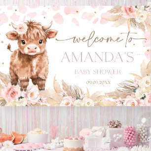 Banderoles Highland Cow Holy Cow fille baby shower