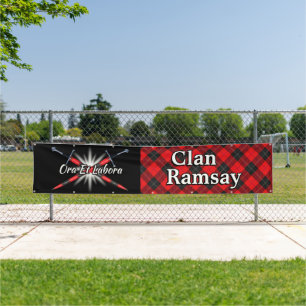 Banderoles Highland Festival Clan Ramsay Red Tartan