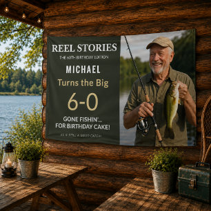 Banderoles Histoires de pêche Fête d'anniversaire 60 ans