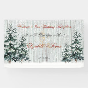 Banderoles Hiver Merveilles Mariage BirchTrees Stars Neige