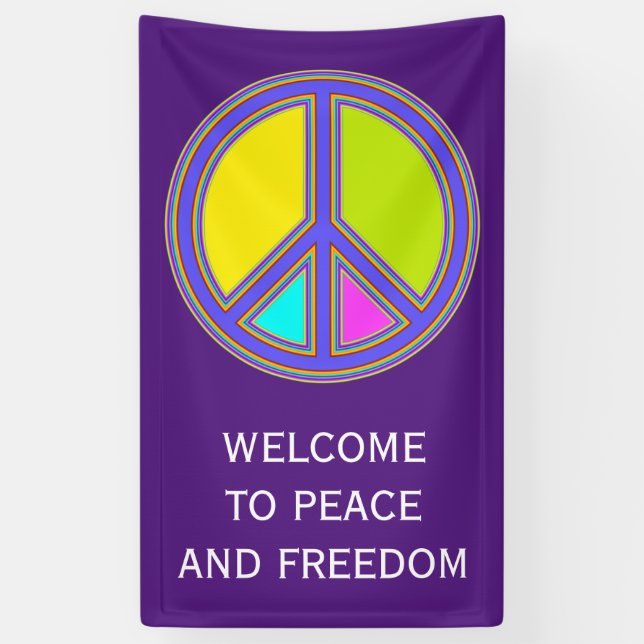 Banderoles holiES - panneau coloré PEACE + vos idées (Vertical)