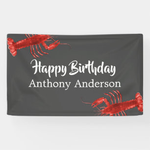 Banderoles Homard à thème gris foncé amusant Anniversaire