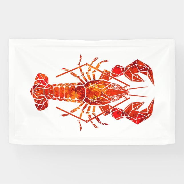 Banderoles Homard polygonal rouge (Horizontal)